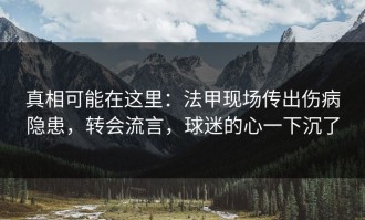 真相可能在这里：法甲现场传出伤病隐患，转会流言，球迷的心一下沉了
