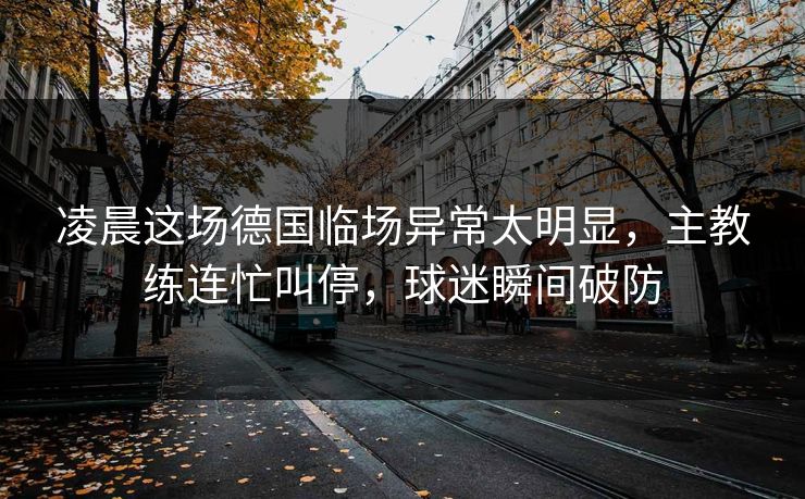 凌晨这场德国临场异常太明显，主教练连忙叫停，球迷瞬间破防