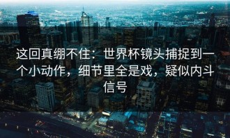 这回真绷不住：世界杯镜头捕捉到一个小动作，细节里全是戏，疑似内斗信号
