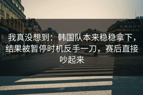 我真没想到：韩国队本来稳稳拿下，结果被暂停时机反手一刀，赛后直接吵起来