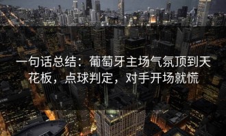 一句话总结：葡萄牙主场气氛顶到天花板，点球判定，对手开场就慌
