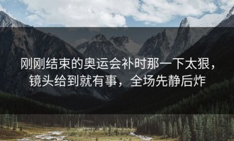 刚刚结束的奥运会补时那一下太狠，镜头给到就有事，全场先静后炸