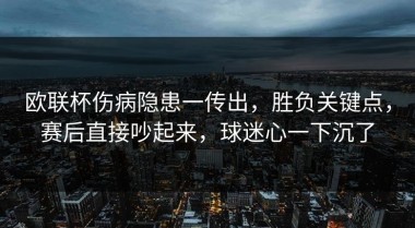 欧联杯伤病隐患一传出，胜负关键点，赛后直接吵起来，球迷心一下沉了