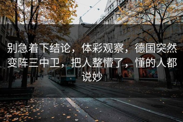 别急着下结论，体彩观察，德国突然变阵三中卫，把人整懵了，懂的人都说妙