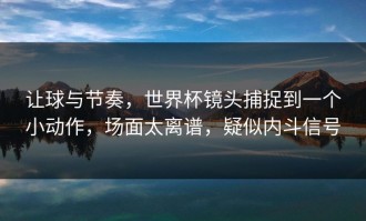 让球与节奏，世界杯镜头捕捉到一个小动作，场面太离谱，疑似内斗信号