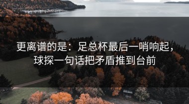 更离谱的是：足总杯最后一哨响起，球探一句话把矛盾推到台前