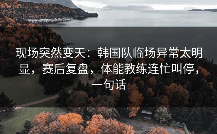 现场突然变天：韩国队临场异常太明显，赛后复盘，体能教练连忙叫停，一句话